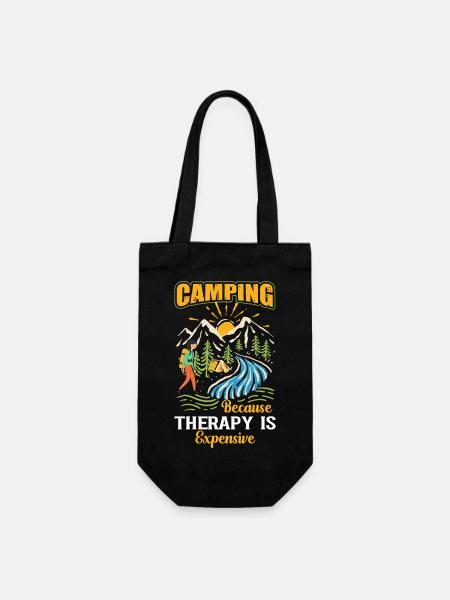 Camping - Geschenkbeutel für Flaschen - Schwarz