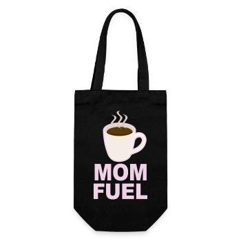 Mom Fuel – Coffee Powered Mom Design - Gift Bag for Bottles - black - Front