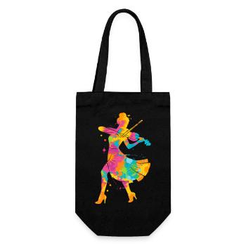Violin Colorful Violinist Kids Ladies Girls Violin - Gift Bag for Bottles - black - Front