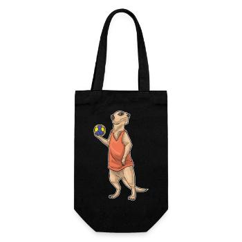 Erdmännchen Handballer Handball Sport - Geschenkbeutel für Flaschen - Schwarz - Vorne