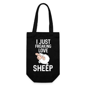 I Freaking Love Schafe | Funny Sheep Design - Geschenkbeutel für Flaschen - Schwarz - Vorne