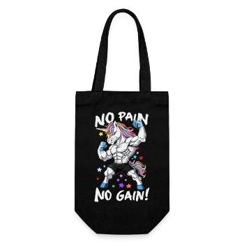 Powerful Unicorn No Pain No Gain Fitness - Gift Bag for Bottles - black - Front