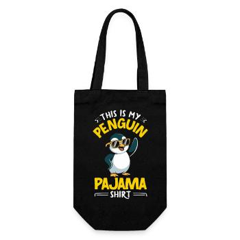 Pingouin mignon - Cadeau pour l’amoureux des manchots - Sac à bouteille - noir - Devant