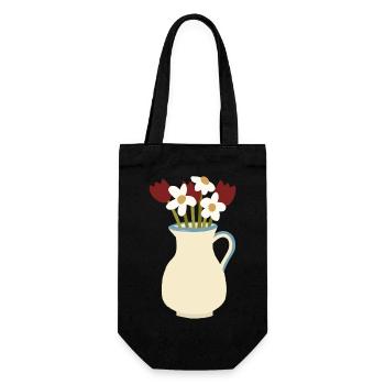 Ceramic Vase Bloom Duo - Gift Bag for Bottles - black - Front