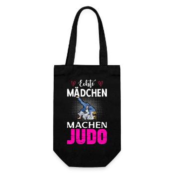 Echte Mädchen Machen Judo - Geschenkbeutel für Flaschen - Schwarz - Vorne