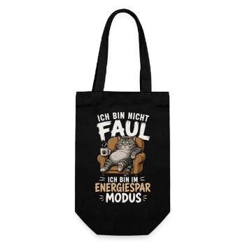 Ich Bin Nicht Faul Ich Bin Im Energiesparmodus - Geschenkbeutel für Flaschen - Schwarz - Vorne