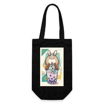 Bubble Tea Boba Drôle de Lapin mignon - Sac à bouteille - noir - Devant