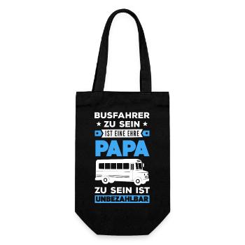 Busfahrer Papa Unbezahlbar - Geschenkbeutel für Flaschen - Schwarz - Vorne