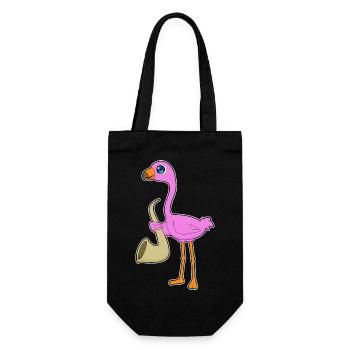 Flamingo Musiker Saxophon Musik - Geschenkbeutel für Flaschen - Schwarz - Vorne