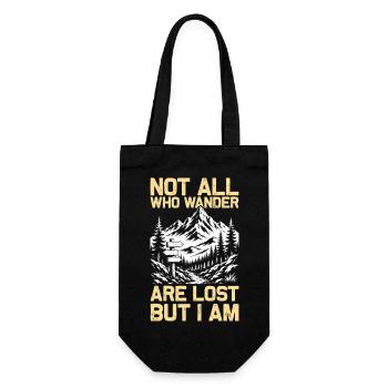 Not all who wander Hiking Mountains Mountaineering - Gift Bag for Bottles - black - Front