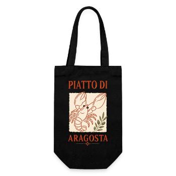 Piatto di Aragosta Hummer Italien Retro - Geschenkbeutel für Flaschen - Schwarz - Vorne