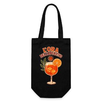 L'Ora dell'Aperitivo - Italienischer Sommer - Geschenkbeutel für Flaschen - Schwarz - Vorne