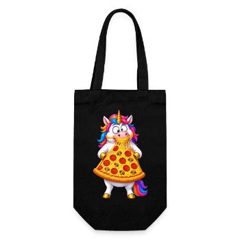Unicorn Pizza Cheese Pull - Gift Bag for Bottles - black - Front