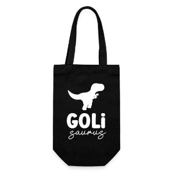 Wöd Goli Saurus beste Goli Patentante Österreich - Geschenkbeutel für Flaschen - Schwarz - Vorne