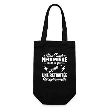 Retraite infirmière, Cadeau future retraitée - Sac à bouteille - noir - Devant