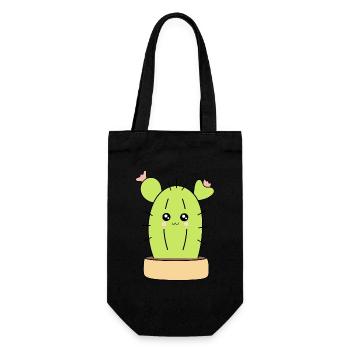 Kawaii Cactus Kawaii Plant Kawaii Succulents - Gift Bag for Bottles - black - Front