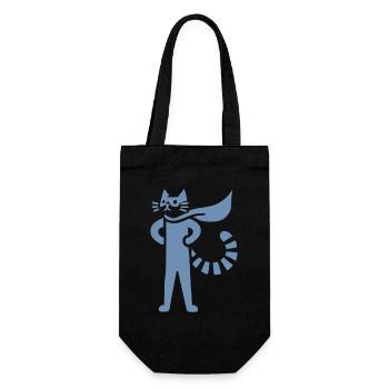 Cats Superhero Hero Silhouette Cloak - Gift Bag for Bottles - black - Front