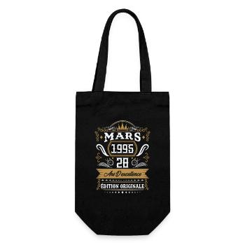 Mars 1995 28 Ans Rétro Cadeau D'anniversaire - Sac à bouteille - noir - Devant