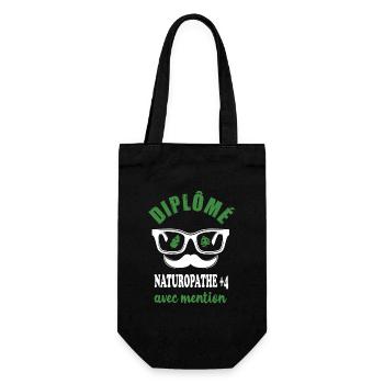 Diplômé naturopathe +4 avec mention t-shirt - Sac à bouteille - noir - Devant