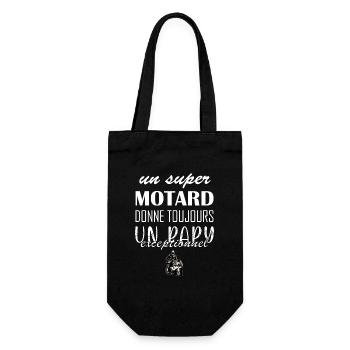 Un super motard papy grand-père moto humoristique - Sac à bouteille - noir - Devant
