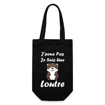 Humour petite loutre - Sac à bouteille - noir - Devant