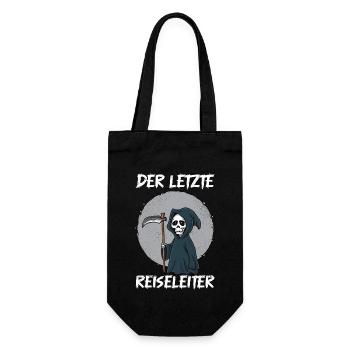 Der letzte Reiseleiter Sensenmann - Geschenkbeutel für Flaschen - Schwarz - Vorne