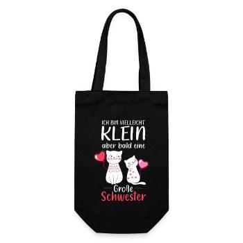 I'm small but soon to be a big sister - Gift Bag for Bottles - black - Front