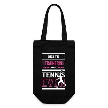 Beste Tennis Trainerin Tennistrainerin Tennisspiel - Geschenkbeutel für Flaschen - Schwarz - Vorne