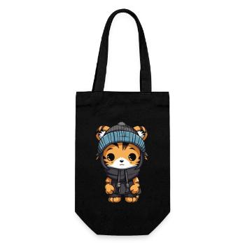 Tiger Winter Animal Baby Comic - Gift Bag for Bottles - black - Front