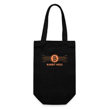 Bitcoin Rabbit Hole - Geschenkbeutel für Flaschen - Schwarz - Vorne