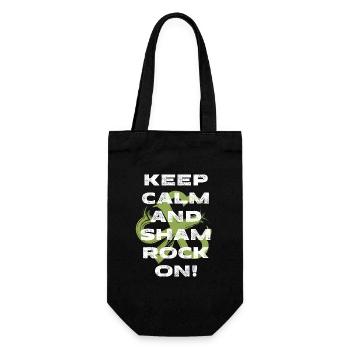 Keep calm and shamrock on. - Gift Bag for Bottles - black - Front