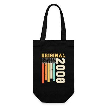 Original 2008 Vintage Retro Birthday Gift - Gift Bag for Bottles - black - Front