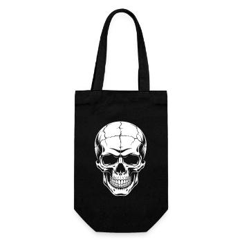 Grand crâne souriant. Motif pour amis gothiques - Sac à bouteille - noir - Devant
