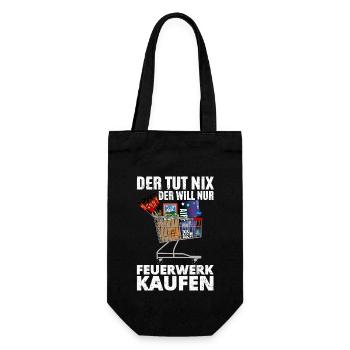 Der will Feuerwerk kaufen - Geschenkbeutel für Flaschen - Schwarz - Vorne