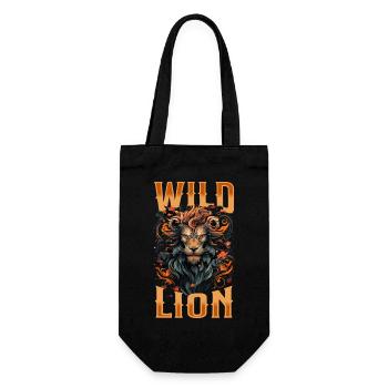 lion, tête de lion, fort, sauvage, fierté, courageux, royal, - Sac à bouteille - noir - Devant