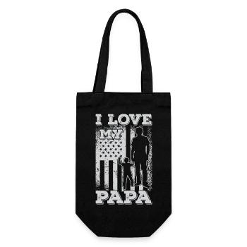 Ich liebe meinen Papa Vatertag Tochter Sohn - Geschenkbeutel für Flaschen - Schwarz - Vorne