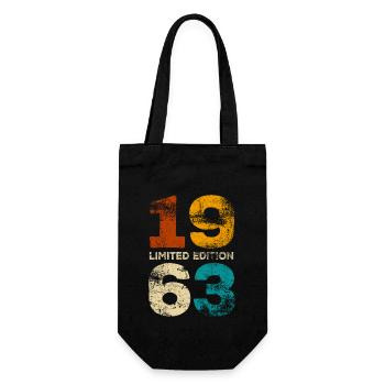 Limited Edition 1963 - Geburtstag - Jahrgang - Geschenkbeutel für Flaschen - Schwarz - Vorne