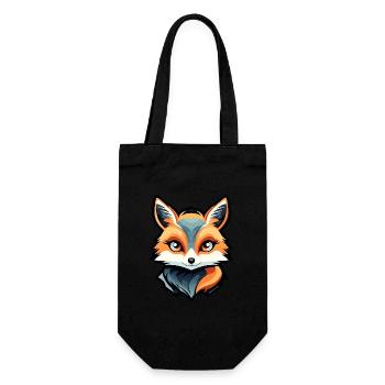 Fox Drawing - Gift Bag for Bottles - black - Front