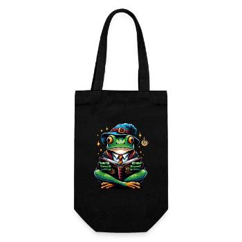 Frog Read Magic Magician - Gift Bag for Bottles - black - Front