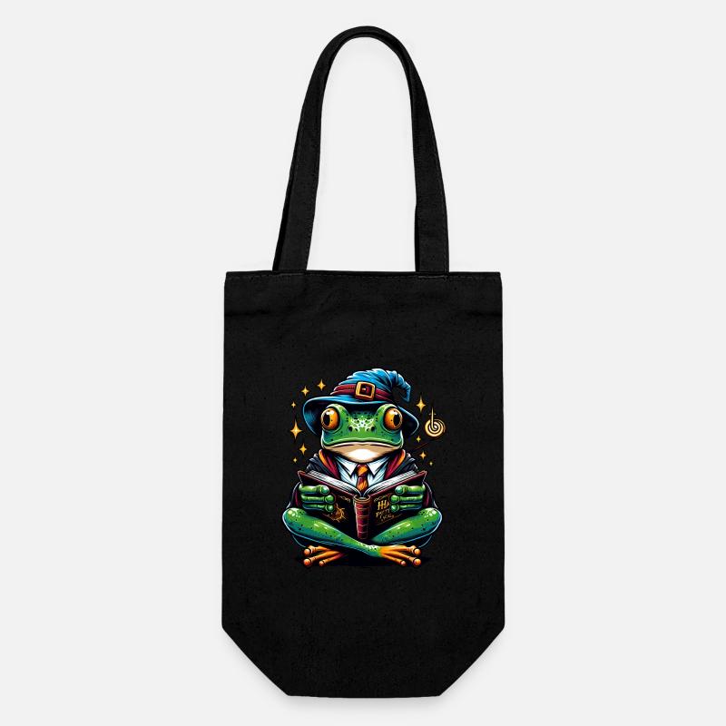 Frog Read Magic Magician - Gift Bag for Bottles - black