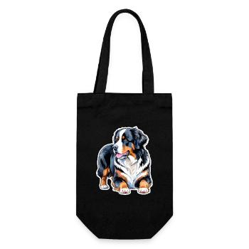 Berner Sennenhund Wasserfarben - Geschenkbeutel für Flaschen - Schwarz - Vorne