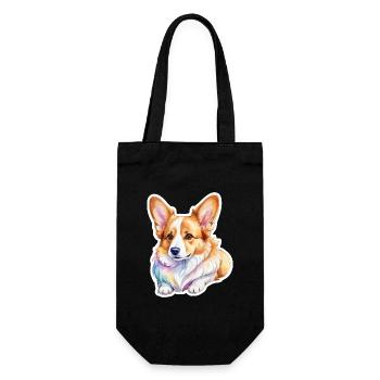 Welsh Corgi Pembroke Aquarelle - Sac à bouteille - noir - Devant