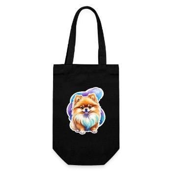 Poméranien Poméranien Aquarelle - Sac à bouteille - noir - Devant