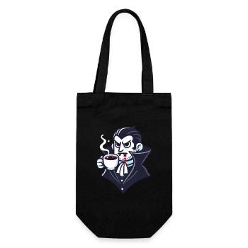 Dracula Coffee Time Cartoon Design - Sac à bouteille - noir - Devant