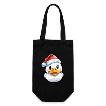 Dessin de Noël de canard - Sac à bouteille - noir - Devant