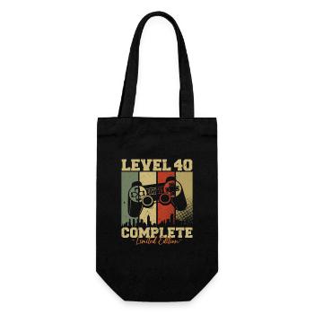 Level 40 Freigeschaltet 40 Geburtstag Geschenk - Geschenkbeutel für Flaschen - Schwarz - Vorne