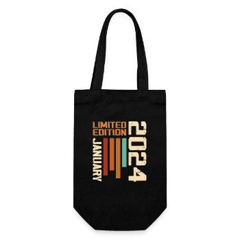 January 2024 - 2024 January Birthday Gift - Gift Bag for Bottles - black - Front