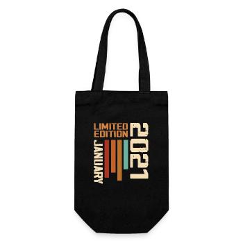 Januar 2021 - 2021 Januar Geburtstagsgeschenk - Geschenkbeutel für Flaschen - Schwarz - Vorne