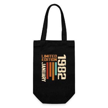 January 1982 - 1982 January Birthday Gift - Gift Bag for Bottles - black - Front