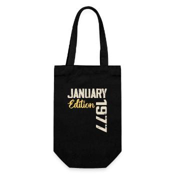 Birthday gift born in January 1977 - 1977 - Gift Bag for Bottles - black - Front